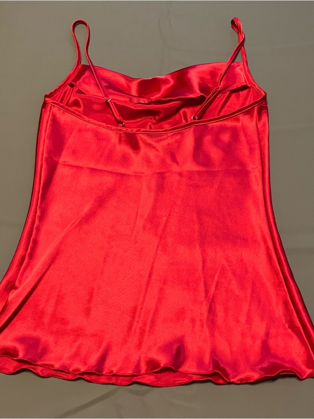 Nicole Miller Red Satin Cowl Neck Cami Small - Picture 4 of 5